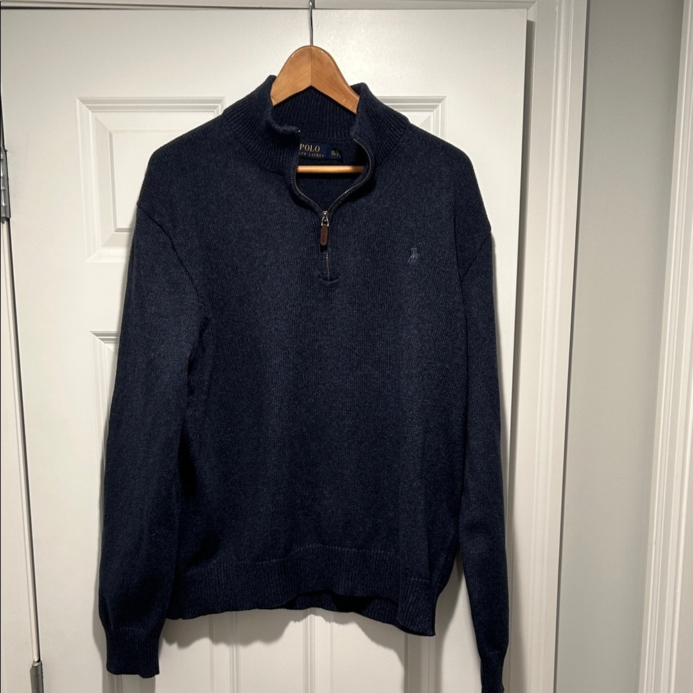 Polo by Ralph Lauren Men's Navy Zip-Up Sweater